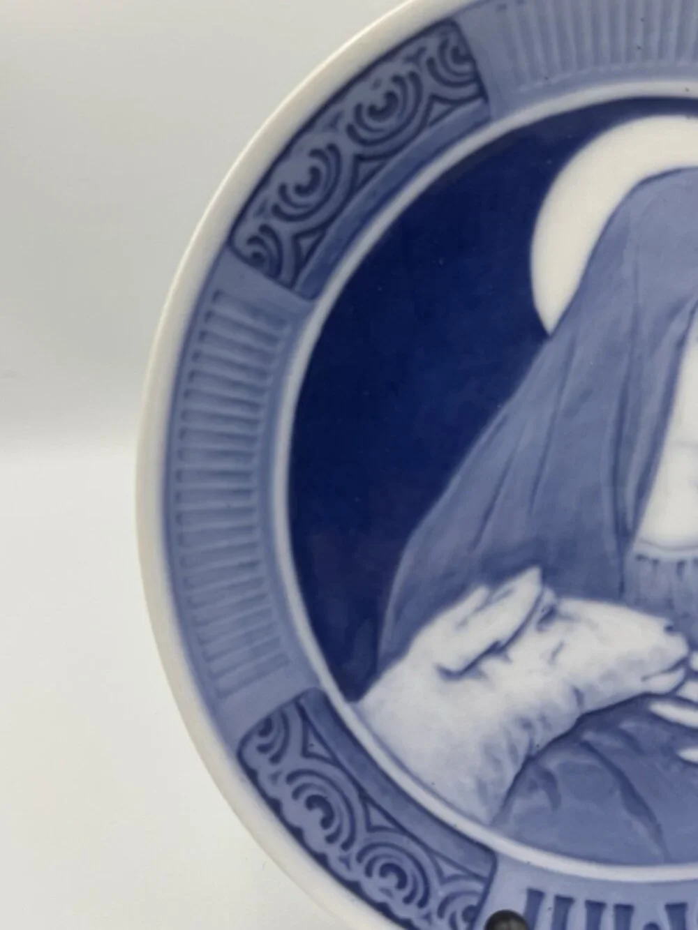 Vintage Royal Copenhagen 1920 Mary Child Jesus Christmas Plate Denmark Blue